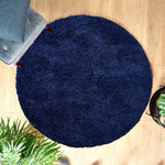 Navy Blue Thick Shaggy Rug - California - Bargainia.com - 