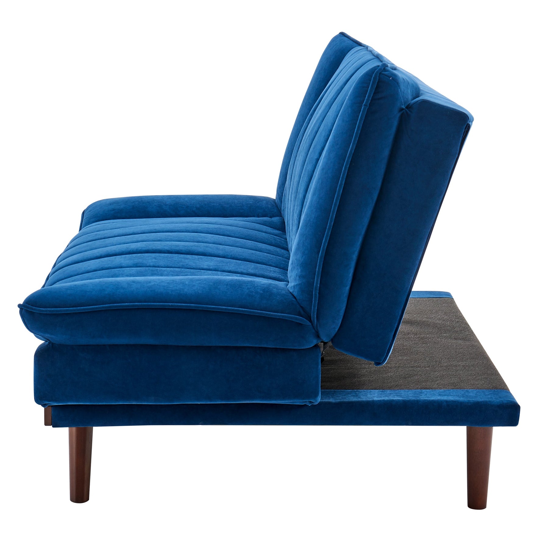 Navy Blue Velvet 3 Seater Sofa Bed - Mondaine - Bargainia.com - 