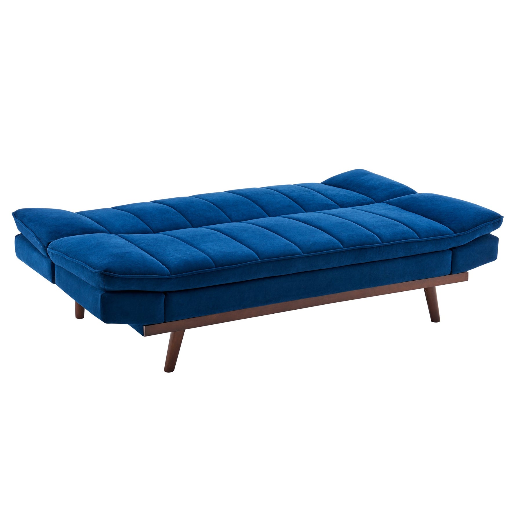 Navy Blue Velvet 3 Seater Sofa Bed - Mondaine - Bargainia.com - 