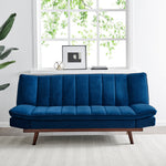 Navy Blue Velvet 3 Seater Sofa Bed - Mondaine - Bargainia.com - 