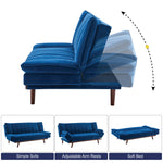 Navy Blue Velvet 3 Seater Sofa Bed - Mondaine - Bargainia.com - 