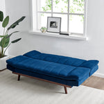 Navy Blue Velvet 3 Seater Sofa Bed - Mondaine - Bargainia.com - 