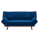 Navy Blue Velvet 3 Seater Sofa Bed - Mondaine - Bargainia.com - 