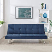 Navy Click Clack 3 Seater Sofa Bed - Britney Bargainia