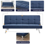 Navy Click Clack 3 Seater Sofa Bed - Britney - Bargainia.com - 