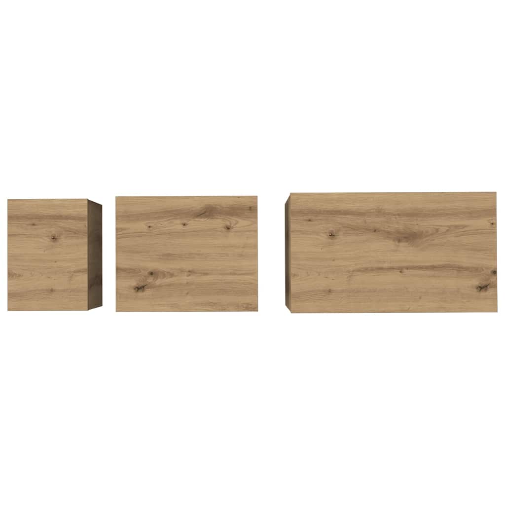 Nesting Coffee Table 3 pcs Artisan oak 60 x 35 x 56 cm - Bargainia.com - 