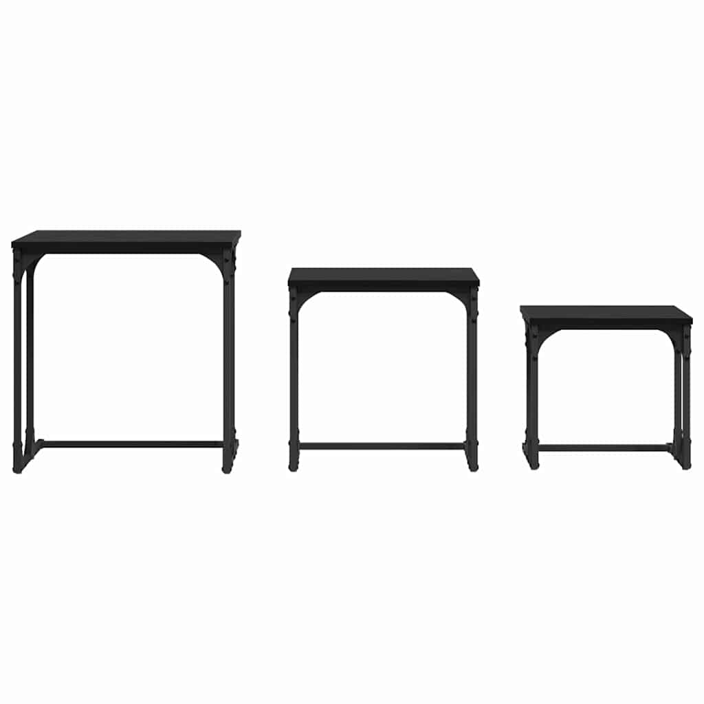 Nesting Coffee Table 3 pcs Black oak 50.5 x 35 x 53 cm - Bargainia.com - 
