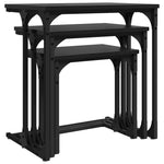 Nesting Coffee Table 3 pcs Black oak 50.5 x 35 x 53 cm - Bargainia.com - 