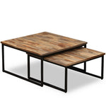 Nesting Coffee Table Set 2 Pieces Solid Reclaimed Teak - Bargainia.com - 