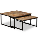 Nesting Coffee Table Set 2 Pieces Solid Reclaimed Teak - Bargainia.com - 