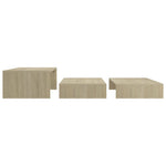 Nesting Coffee Table Set Sonoma Oak 100x100x26.5 cm Engineered Wood - Bargainia.com - 
