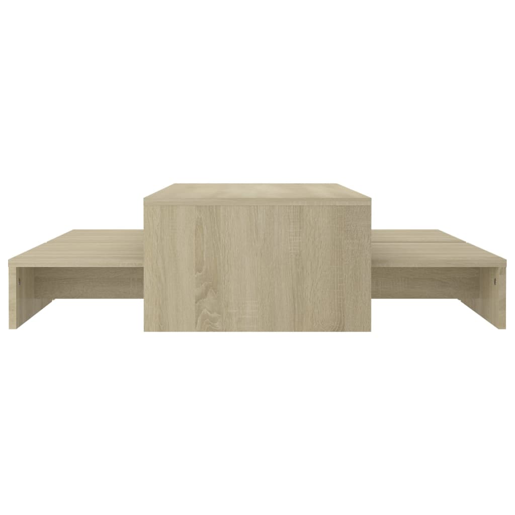 Nesting Coffee Table Set Sonoma Oak 100x100x26.5 cm Engineered Wood - Bargainia.com - 