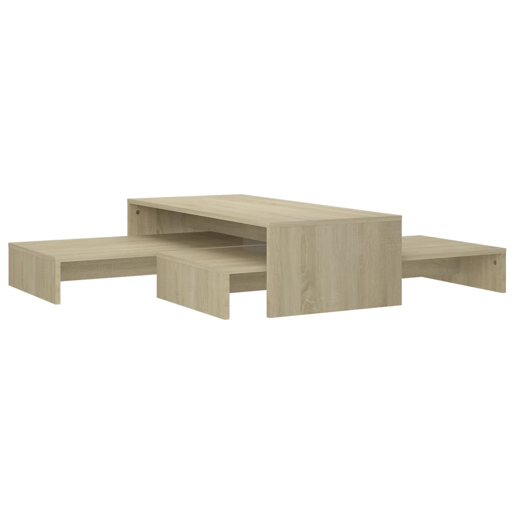 Nesting Coffee Table Set Sonoma Oak 100x100x26.5 cm Engineered Wood - Bargainia.com - 