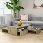 Nesting Coffee Table Set Sonoma Oak 100x100x26.5 cm Engineered Wood - Bargainia.com - 