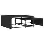 Nesting Coffee Tables 2 pcs Black Engineered Wood and Metal - Bargainia.com - 