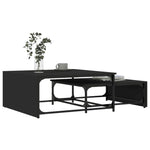 Nesting Coffee Tables 2 pcs Black Engineered Wood and Metal - Bargainia.com - 