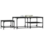Nesting Coffee Tables 2 pcs Black Engineered Wood - Bargainia.com - 