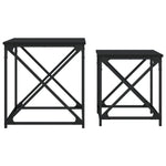 Nesting Coffee Tables 2 pcs Black Engineered Wood - Bargainia.com - 