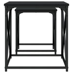 Nesting Coffee Tables 2 pcs Black Engineered Wood - Bargainia.com - 