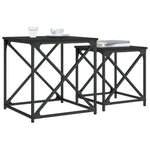 Nesting Coffee Tables 2 pcs Black Engineered Wood - Bargainia.com - 
