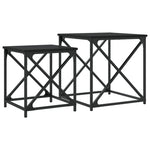 Nesting Coffee Tables 2 pcs Black Engineered Wood - Bargainia.com - 