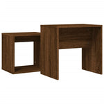 Nesting Coffee Tables 2 pcs Brown Oak Engineered Wood - Bargainia.com - 