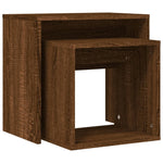 Nesting Coffee Tables 2 pcs Brown Oak Engineered Wood - Bargainia.com - 