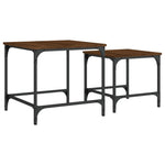 Nesting Coffee Tables 2 pcs Brown Oak Engineered Wood - Bargainia.com - 