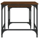 Nesting Coffee Tables 2 pcs Brown Oak Engineered Wood - Bargainia.com - 