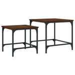 Nesting Coffee Tables 2 pcs Brown Oak Engineered Wood - Bargainia.com - 