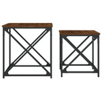 Nesting Coffee Tables 2 pcs Brown Oak Engineered Wood - Bargainia.com - 
