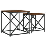 Nesting Coffee Tables 2 pcs Brown Oak Engineered Wood - Bargainia.com - 