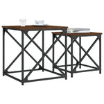 Nesting Coffee Tables 2 pcs Brown Oak Engineered Wood - Bargainia.com - 