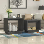 Nesting Coffee Tables 2 pcs Grey Solid Wood Pine - Bargainia.com - 