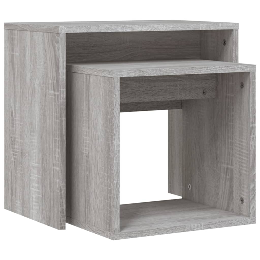 Nesting Coffee Tables 2 pcs Grey Sonoma Engineered Wood - Bargainia.com - 