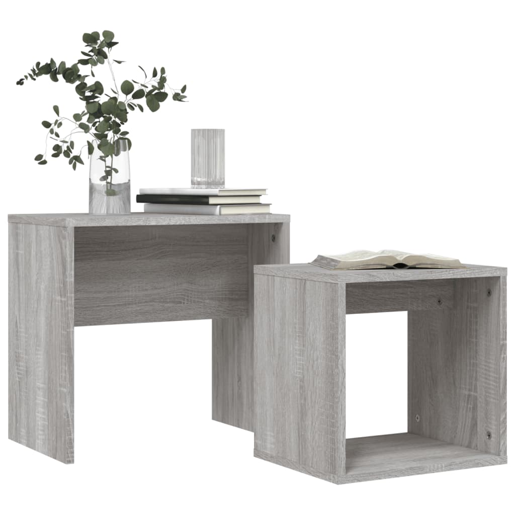 Nesting Coffee Tables 2 pcs Grey Sonoma Engineered Wood - Bargainia.com - 