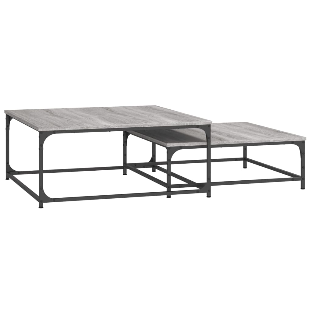 Nesting Coffee Tables 2 pcs Grey Sonoma Engineered Wood - Bargainia.com - 