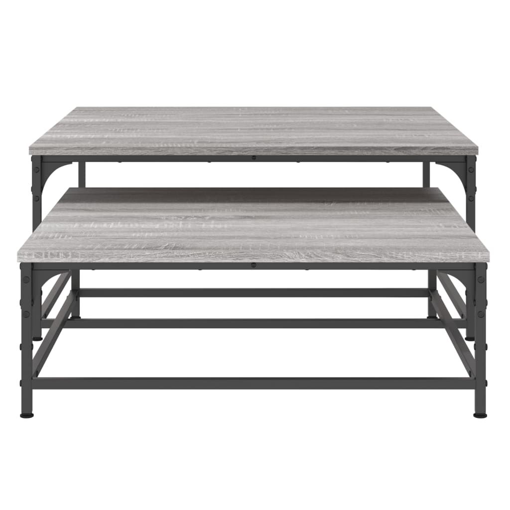 Nesting Coffee Tables 2 pcs Grey Sonoma Engineered Wood - Bargainia.com - 