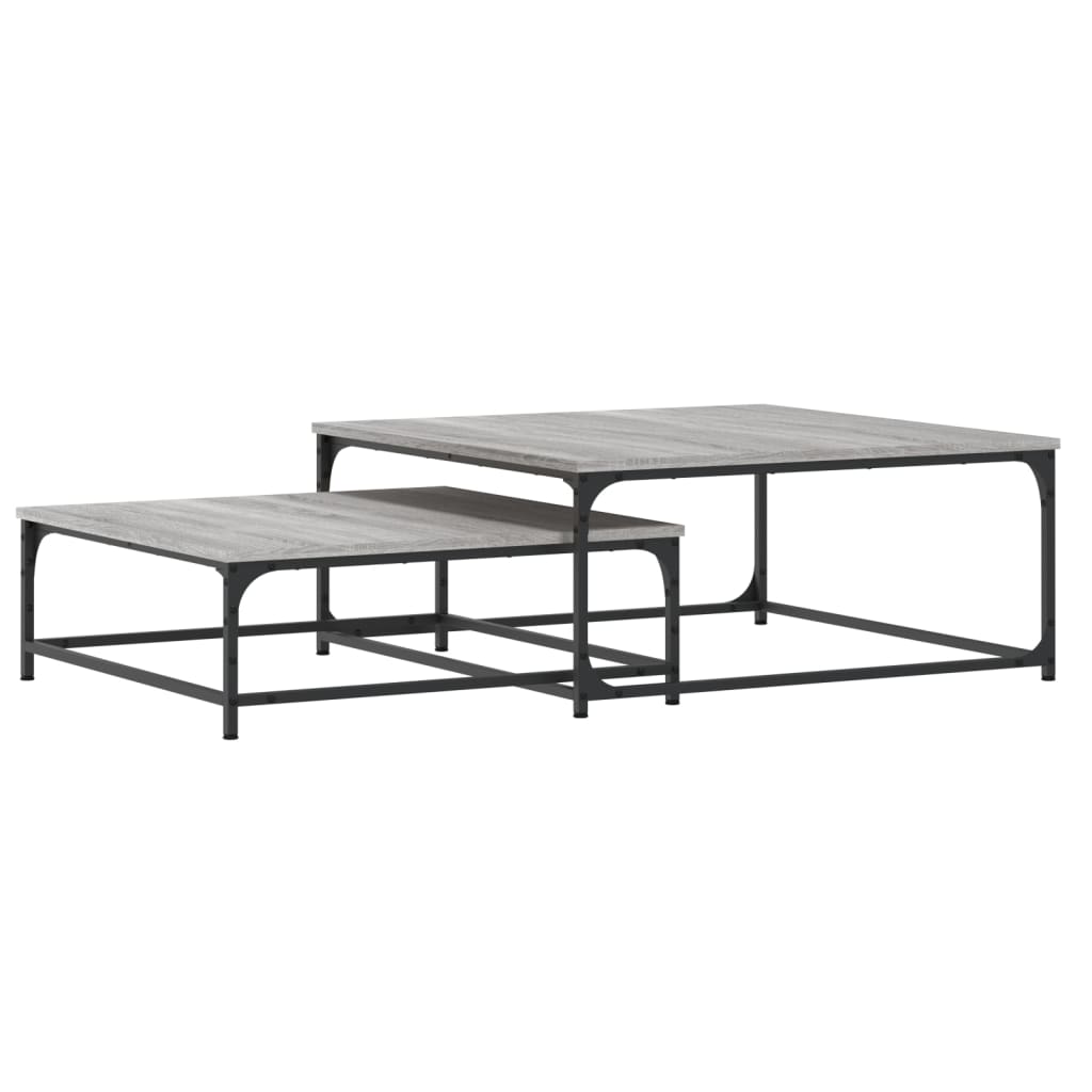 Nesting Coffee Tables 2 pcs Grey Sonoma Engineered Wood - Bargainia.com - 