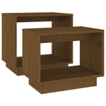 Nesting Coffee Tables 2 pcs Honey Brown Solid Wood Pine - Bargainia.com - 