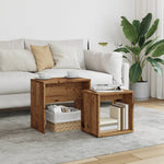 Nesting Coffee Tables 2 pcs Old Wood Engineered Wood - Bargainia.com - 