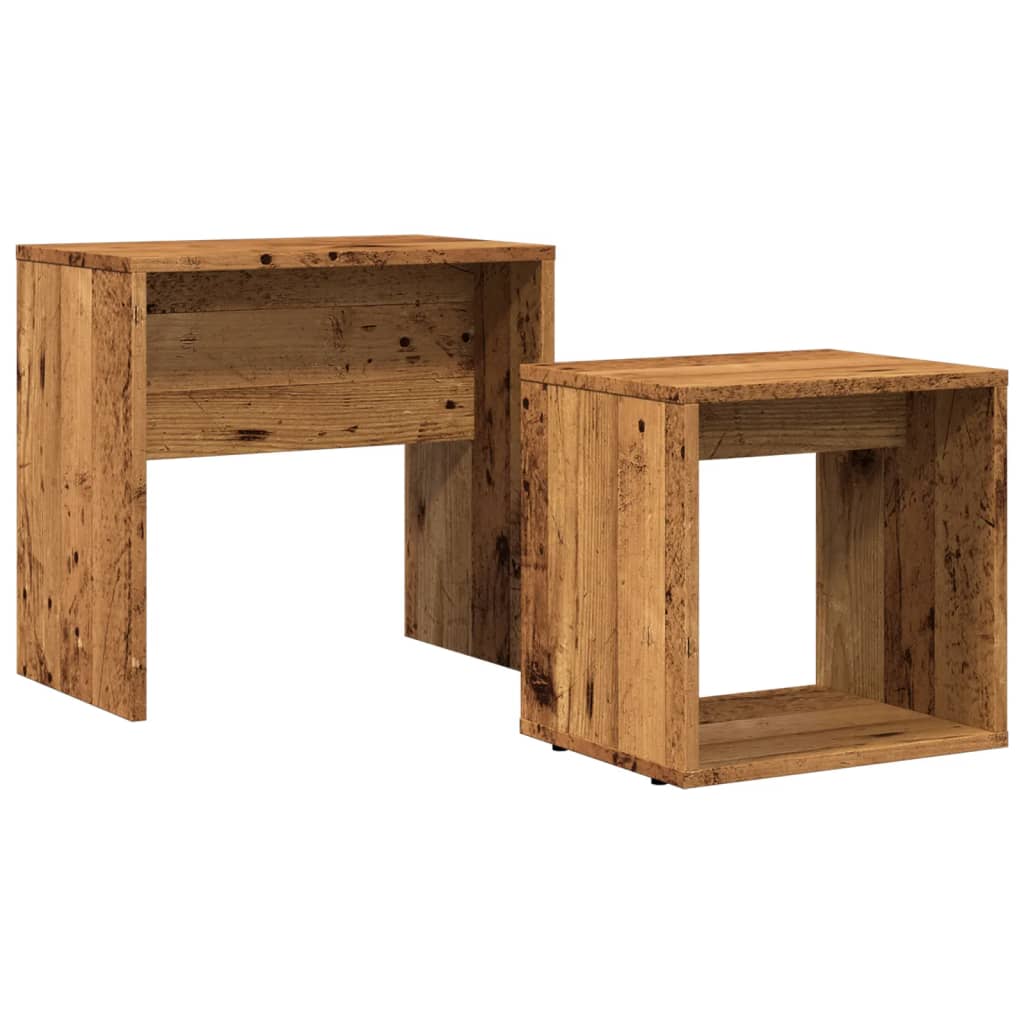Nesting Coffee Tables 2 pcs Old Wood Engineered Wood - Bargainia.com - 8721158435750 - 856050