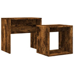Nesting Coffee Tables 2 pcs Smoked Oak Engineered Wood - Bargainia.com - 