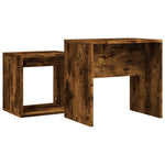 Nesting Coffee Tables 2 pcs Smoked Oak Engineered Wood - Bargainia.com - 