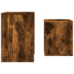 Nesting Coffee Tables 2 pcs Smoked Oak Engineered Wood - Bargainia.com - 
