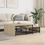 Nesting Coffee Tables 2 pcs Sonoma Oak Engineered Wood and Metal - Bargainia.com - 