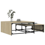 Nesting Coffee Tables 2 pcs Sonoma Oak Engineered Wood and Metal - Bargainia.com - 