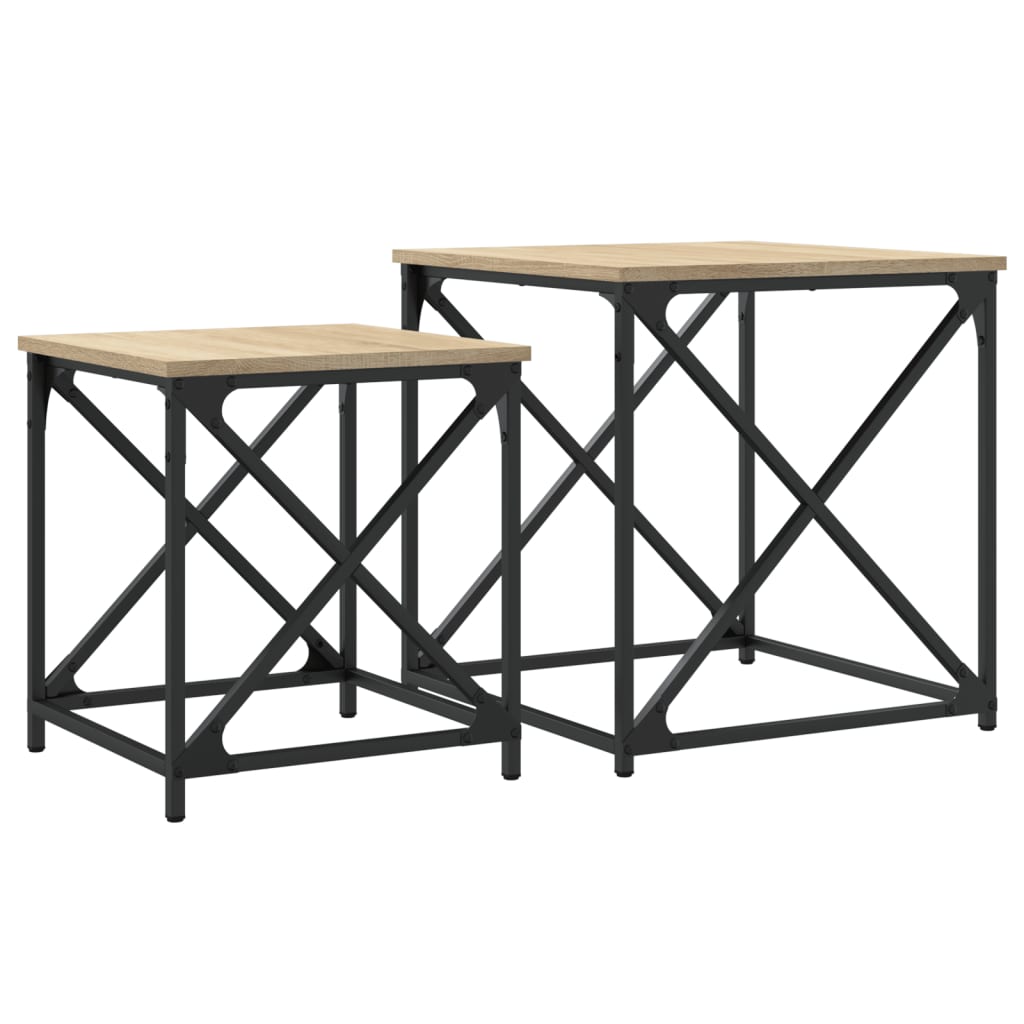 Nesting Coffee Tables 2 pcs Sonoma Oak Engineered Wood - Bargainia.com - 