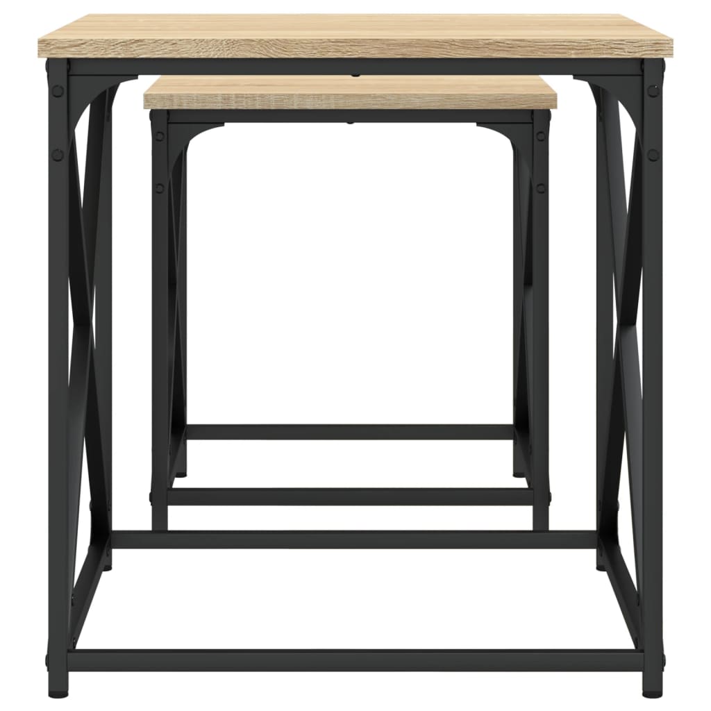 Nesting Coffee Tables 2 pcs Sonoma Oak Engineered Wood - Bargainia.com - 