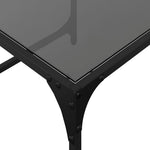 Nesting Coffee Tables 2 pcs with Black Glass Top Steel - Bargainia.com - 